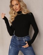 by swan Pulover Negru cu Guler înalt și Cusătură Decorativă Dayshawn