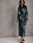 by swan Rochie Ajustată Verde Din Plasa Maxi Cu Crăpătură și Drapaje Soininen