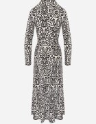 by swan Rochie Alb-Negru Cambrată Maxi cu Centură și Decolteu petrecut Anetil