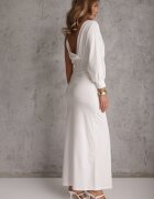 by swan Rochie Albă Asimetrică cu Elastic în Talie și Lanț la Umăr Jisse