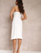 by swan Rochie Albă cu Fentă cu Bretele Neave