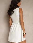 by swan Rochie Albă de Cocktail cu Viscoză cu Croială Cloș Tilurea