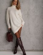 by swan Rochie Albă Din lână Oversize cu golf Revite