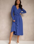 by swan Rochie Albastră Cambrată cu Cureaua cu Amestec de Viscoză Hrestalia