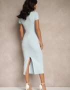 by swan Rochie Albastru deschis Bodycon cu croială mulată cu decolteu în V Efrerina