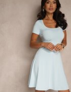 by swan Rochie Albastru deschis din Viscoză cu croială evazată cu decolteu pătrat Miluriela
