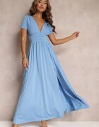 by swan Rochie Albastru deschis Maxi cu croi evazat și șliț Zarya