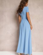 by swan Rochie Albastru deschis Maxi cu croi evazat și șliț Zarya