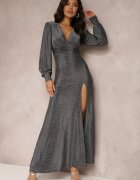 by swan Rochie Argintie de seară cu decolteu adânc Phaly