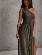 by swan Rochie Aurie Sclipitoare Maxi cu Top Asimetric și Fustă Evazată Eulita