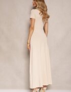 by swan Rochie bej deschis cambrată cu volane decorative și cu un adaos de viscoză Avenile