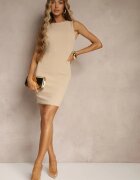 by swan Rochie Bej deschis cu Viscoză cu croială creion Fără mâneci Nelifara