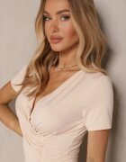 by swan Rochie Bej deschis încrețită Petrecută din viscoză cu croi ajustat Natisse