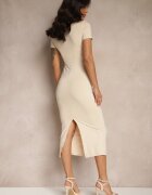 by swan Rochie Bej deschisă Bodycon cu croială mulată cu decolteu în V Efrerina