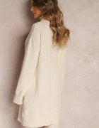 by swan Rochie Bej Din lână Oversize Cu guler înalt Revite