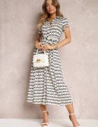 by swan Rochie Bej-Negru Mamci tip cămașă legată în talie Maevana