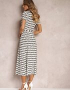 by swan Rochie Bej-Negru Mamci tip cămașă legată în talie Maevana
