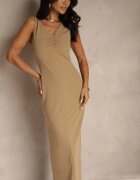 by swan Rochie Bejă cu Viscoză cu croială ajustată cu încrețituri Tilorrea