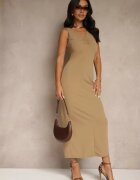 by swan Rochie Bejă cu Viscoză cu croială ajustată cu încrețituri Tilorrea