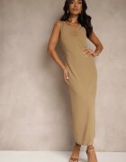 by swan Rochie Bejă cu Viscoză cu croială ajustată cu încrețituri Tilorrea