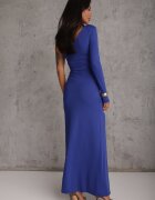 by swan Rochie Bleumarin Asimetrică Maxi Decorată cu Drapaj Kiari