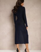 by swan Rochie Bleumarin De cocktail cu Viscoză Slit lateral și Drapaj Lilwin