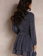 by swan Rochie bleumarin evazată cu fir metalic Necile