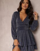 by swan Rochie bleumarin evazată cu fir metalic Necile