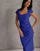 by swan Rochie Bleumarin Midi cu Decolteu Pătrat Linerana