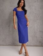 by swan Rochie Bleumarin Midi cu Decolteu Pătrat Linerana