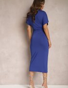by swan Rochie Bleumarin Mulată Midi cu Croi Asimetric Lirevasse
