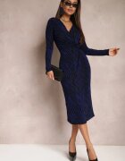 by swan Rochie Bleumarin Strălucitoare Petrecută Midi Zaola