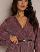 by swan Rochie Bordo Metalică Plisată cu curea Fonelle