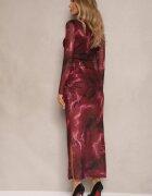 by swan Rochie Bordo Mulată din plasă cu vâscoză cu o crăpătură Naliriel