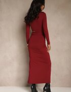 by swan Rochie Bordo Mulată Maxi cu Decupaj Decorativ în Talie Driselda