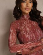 by swan Rochie Bordo Transparentă cu viscoză subrochie și șlițuri pe laterale Vertirra