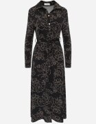 by swan Rochie-cămașă cu adaos de viscoză cu curea și motiv floral Titanis Neagră