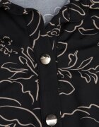 by swan Rochie-cămașă cu adaos de viscoză cu curea și motiv floral Titanis Neagră