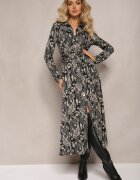 by swan Rochie cămașă Maxi Neagră cu model Paisley Asuve