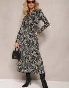 by swan Rochie cămașă Maxi Neagră cu model Paisley Asuve