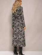 by swan Rochie cămașă Maxi Neagră cu model Paisley Asuve