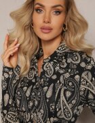 by swan Rochie cămașă Maxi Neagră cu model Paisley Asuve