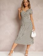 by swan Rochie Cambrată Bej cu încrețituri decorative în model geometric Eranthis