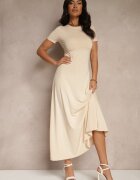 by swan Rochie Cambrată Bej deschis cu mânecă scurtă Liranisea