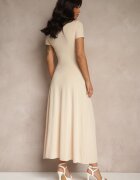 by swan Rochie Cambrată Bej deschis cu mânecă scurtă Liranisea