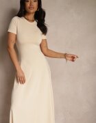 by swan Rochie Cambrată Bej deschis cu mânecă scurtă Liranisea