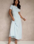 by swan Rochie cambrată cu mânecă scurtă albastru deschis Liranisea