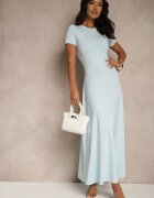 by swan Rochie cambrată cu mânecă scurtă albastru deschis Liranisea
