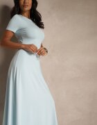 by swan Rochie cambrată cu mânecă scurtă albastru deschis Liranisea