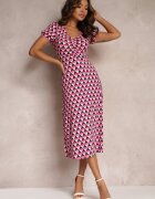 by swan Rochie cambrată fucsia cu drapaj decorativ cu model geometric Eranthis